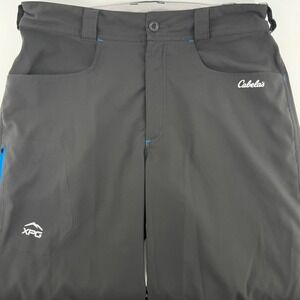 Cabelas XPG Hiking Pants Mens L 34 Gray Cool Phase Quick-Dry Outdoor Flat Front